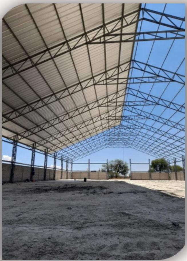 Vista interior de la estructura del almacén