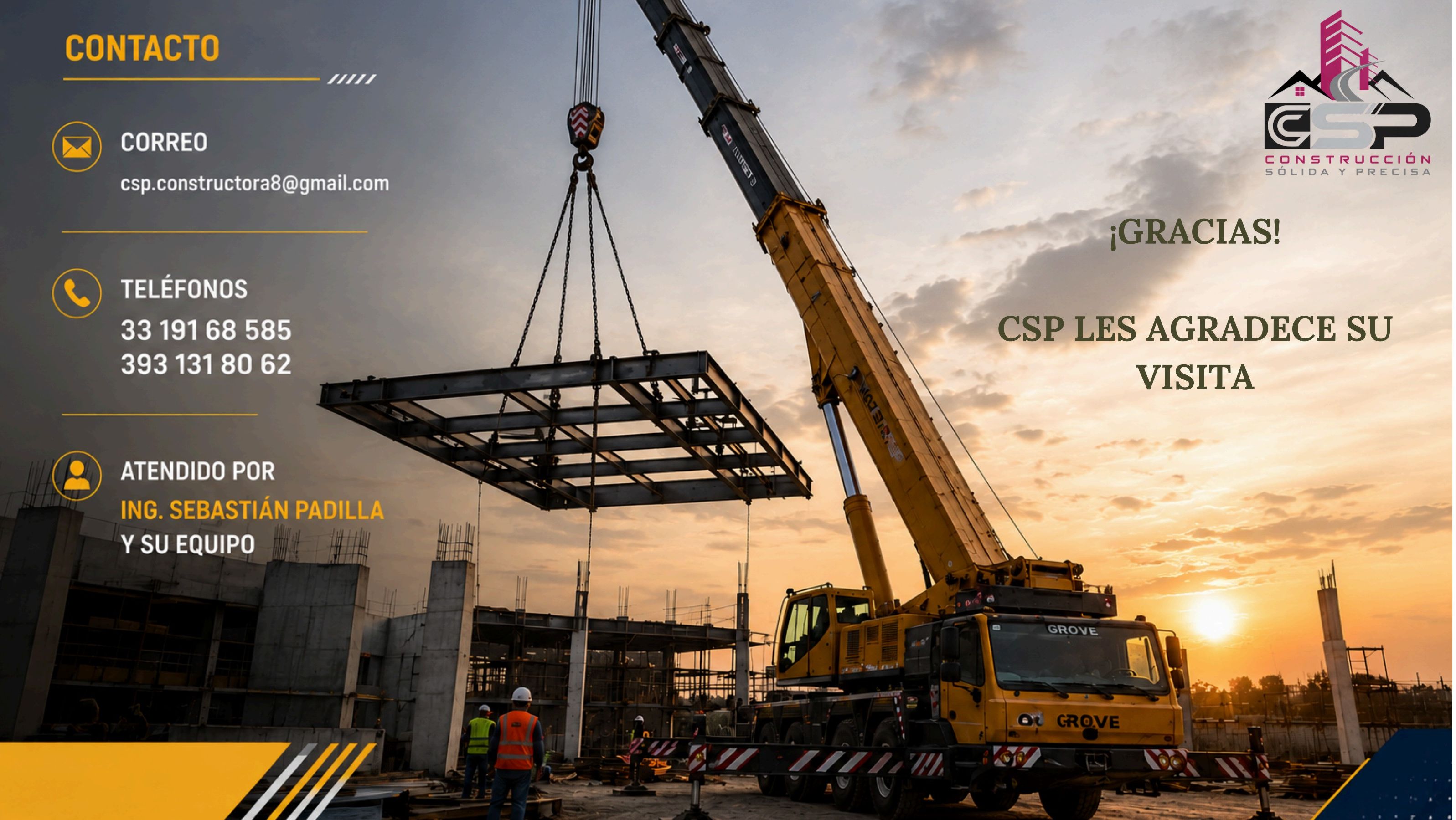 Obra en construcción con grúa