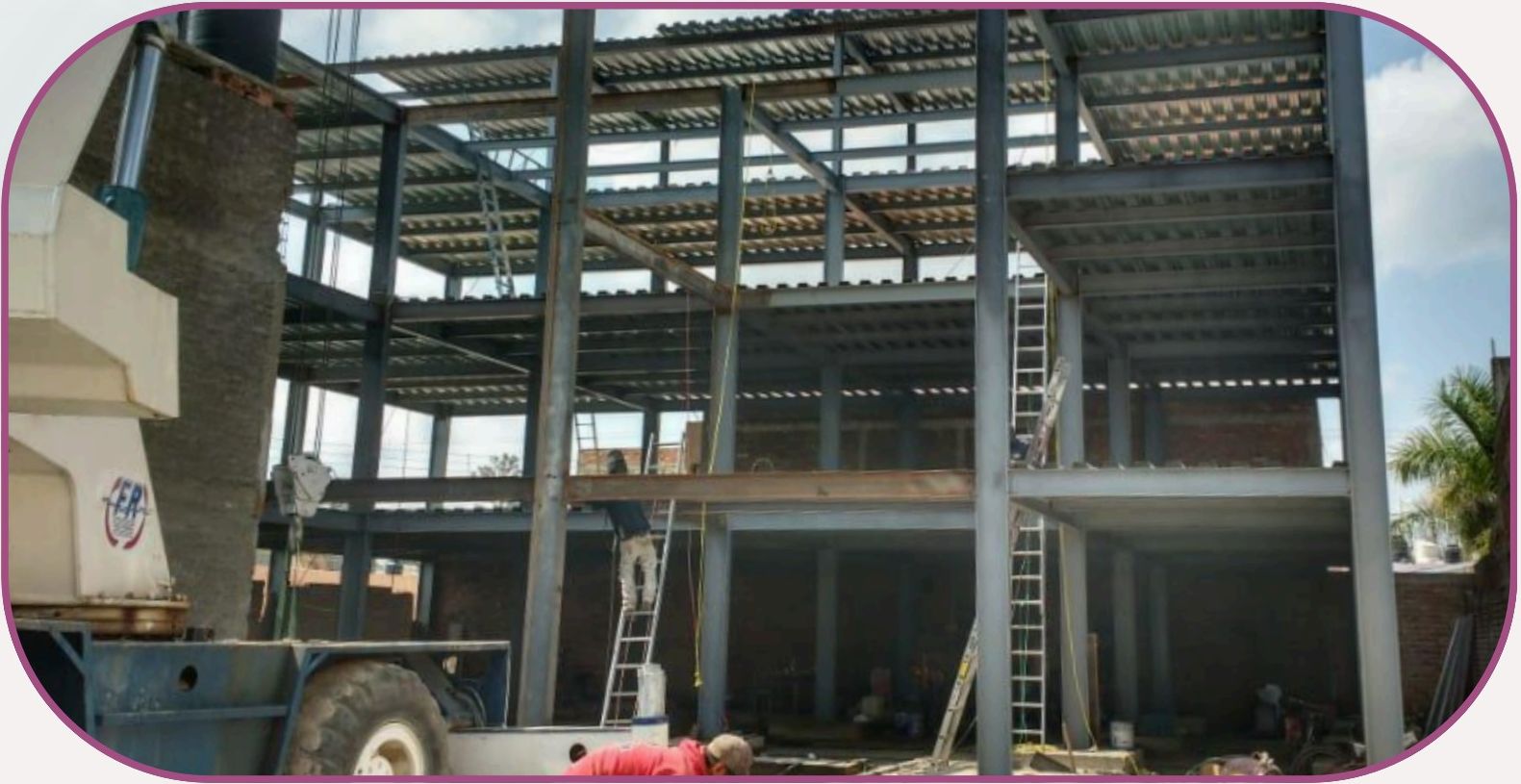 Estructura de acero del edificio de departamentos