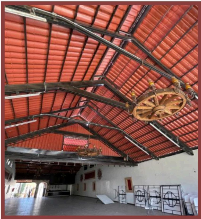 Vista interior de la estructura con galvateja